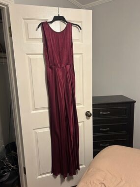 BHLDN Sleeveless Burgundy Maxi Dress with Flowing Skirt